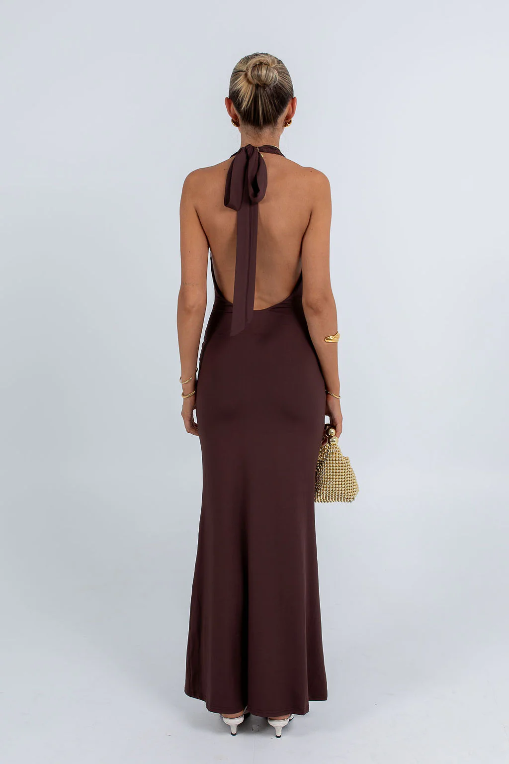 Alexia Maxi Dress Chocolate - Image 4
