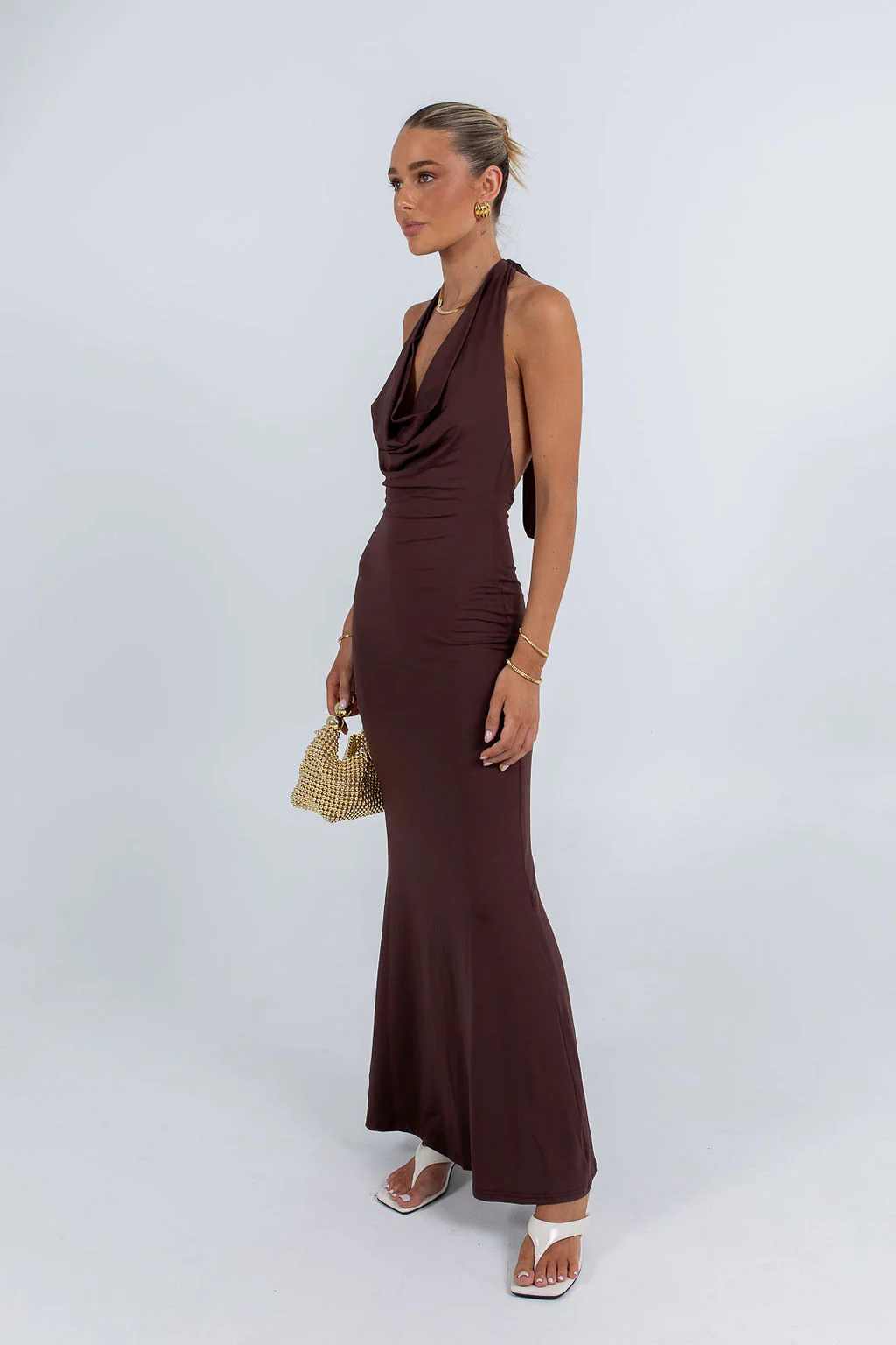 Alexia Maxi Dress Chocolate - Image 5