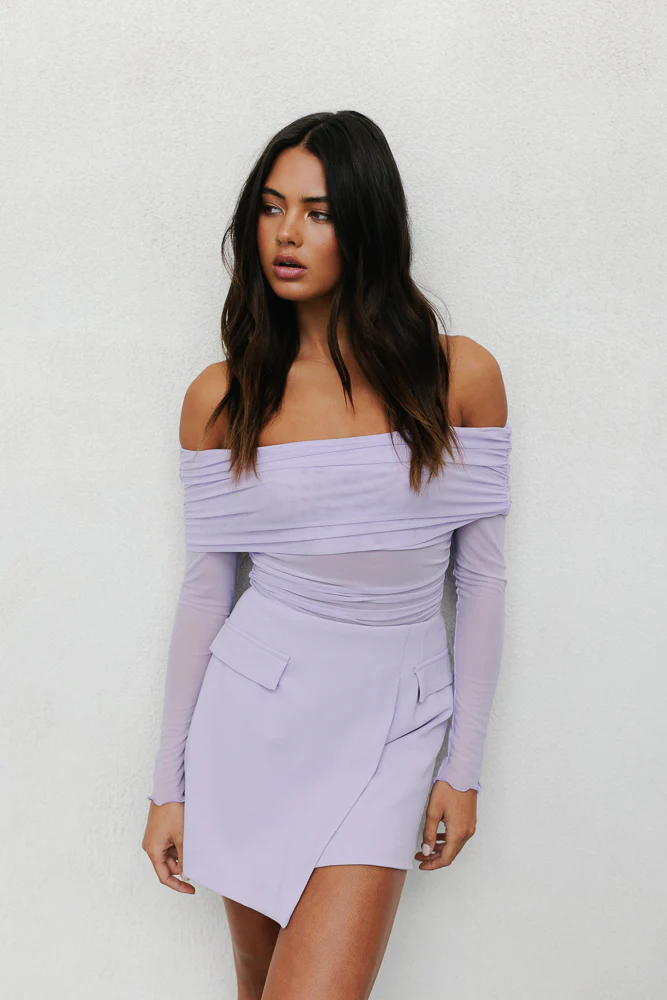 Azrah Mini Skirt Lilac - Image 11