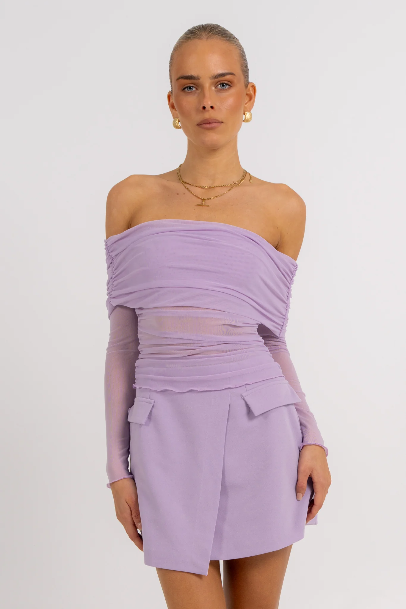 Azrah Mini Skirt Lilac - Image 7