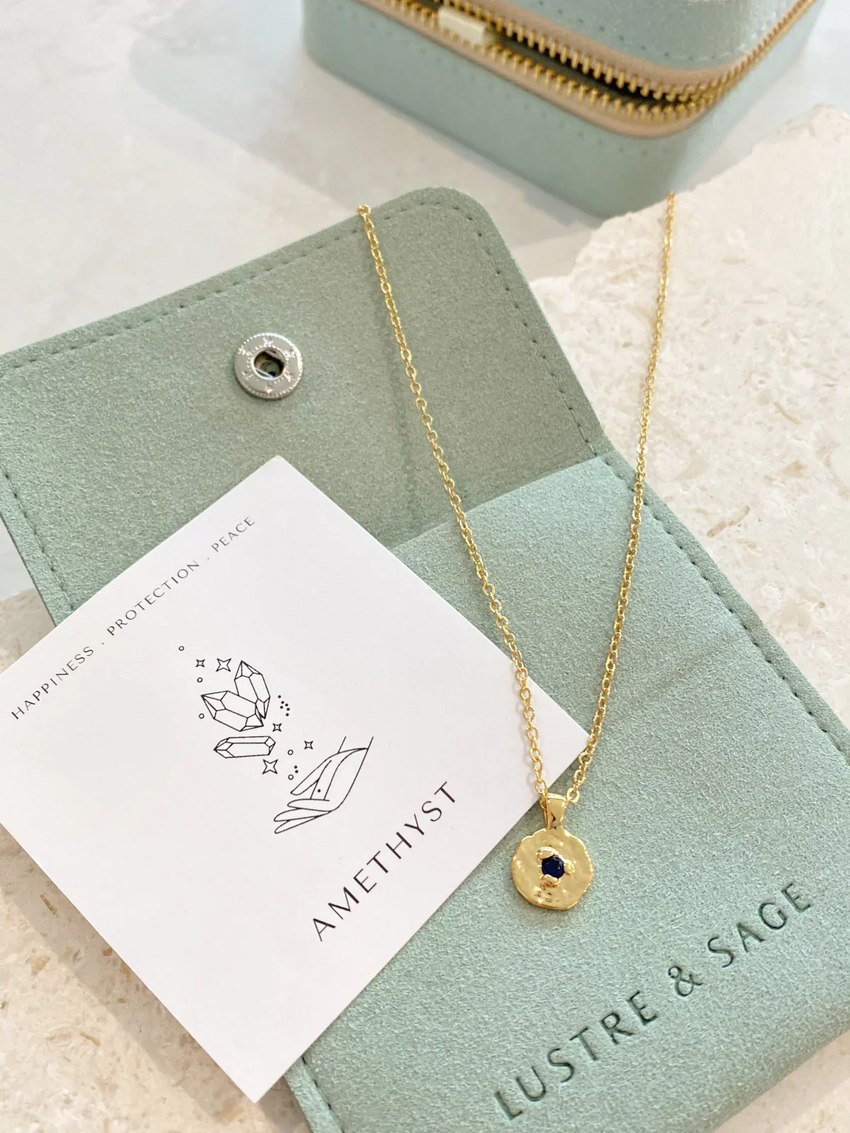 Birthstone Necklace Gold - Image 11