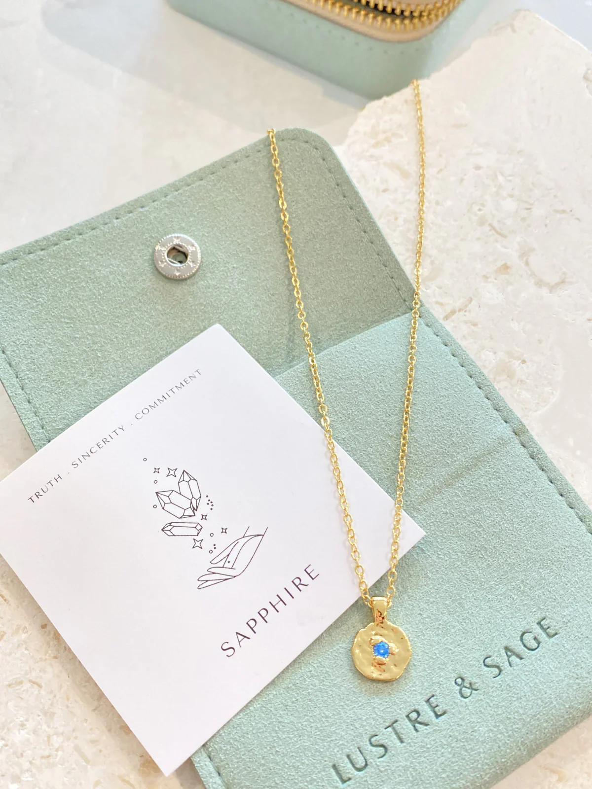 Birthstone Necklace Gold - Image 25
