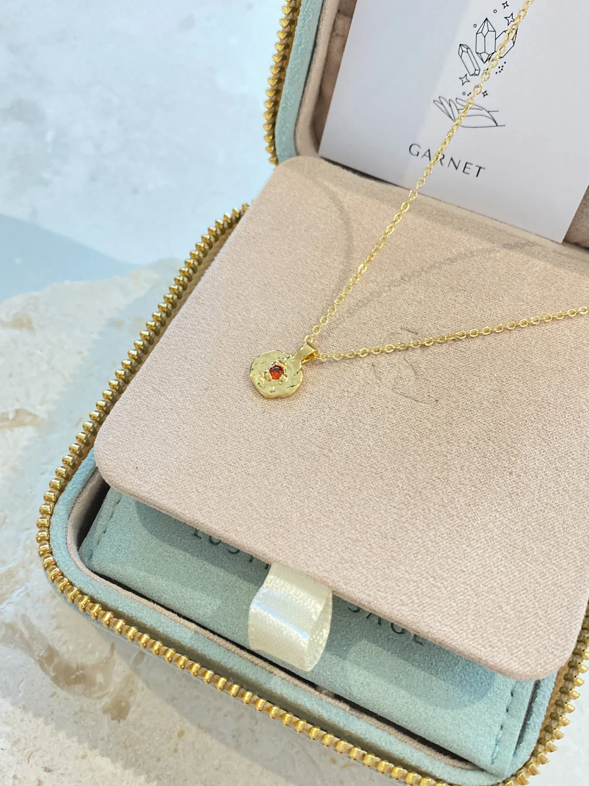 Birthstone Necklace Gold - Image 7