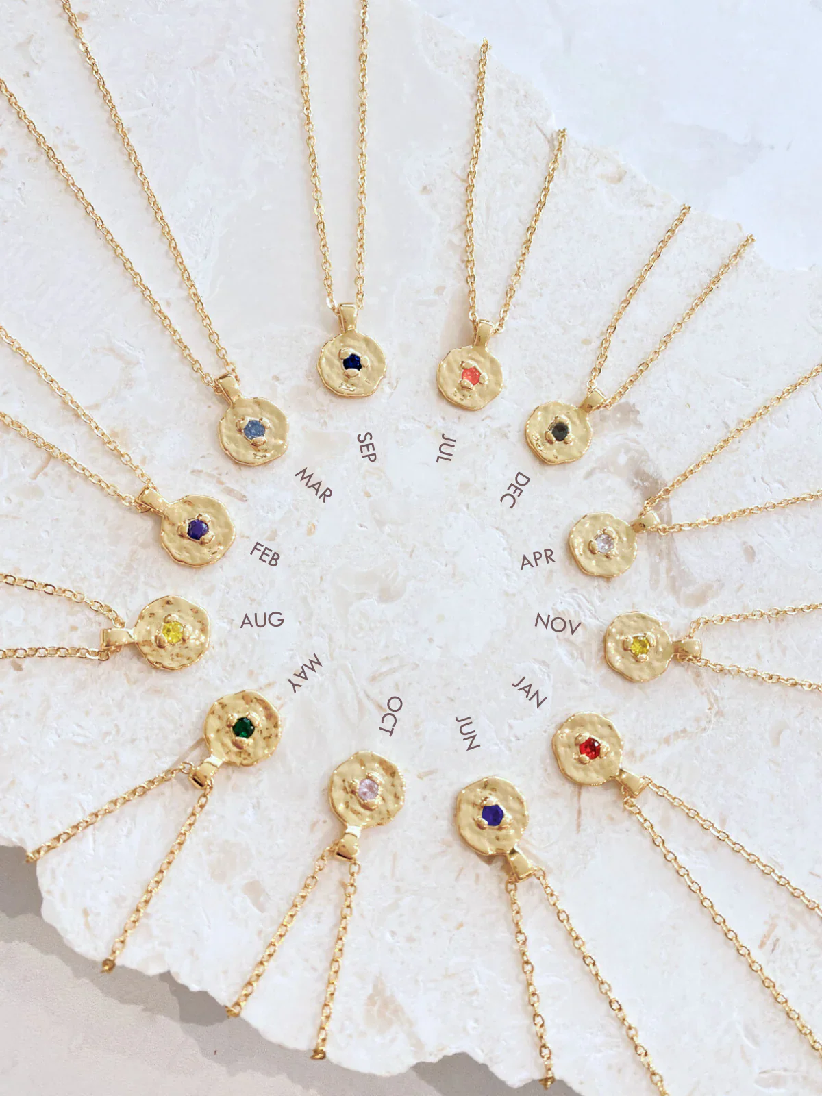 Birthstone Necklace Gold - Image 8