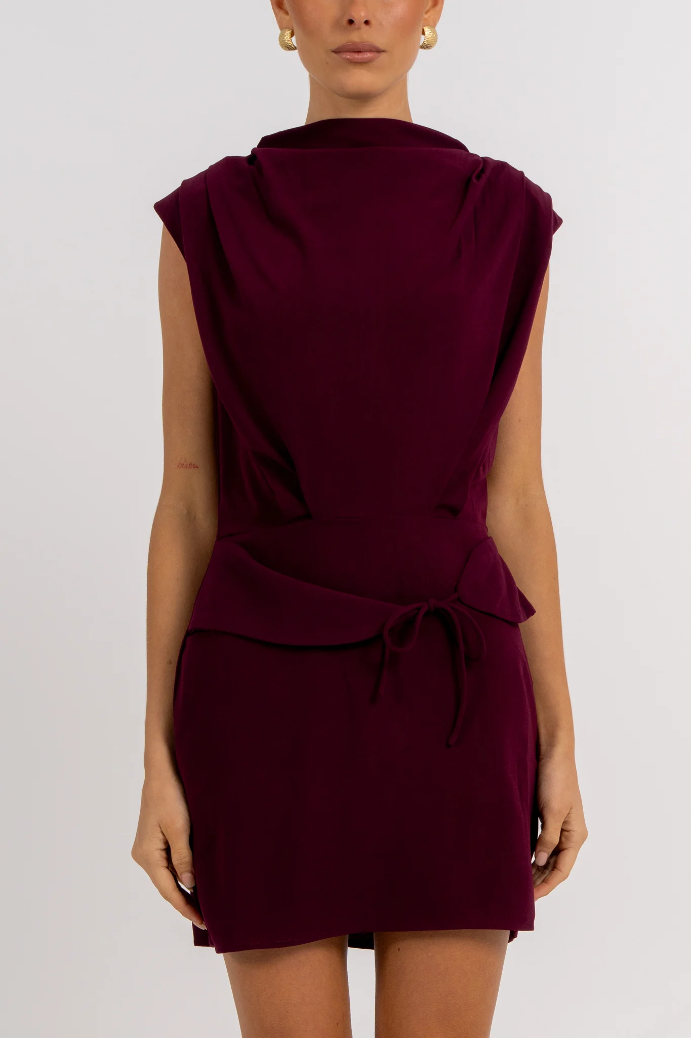 Bryson Mini Dress Burgundy - Image 2