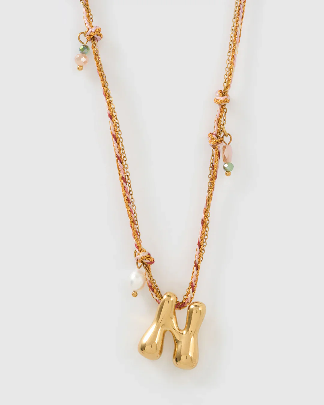 PRE ORDER Bubble Letter Necklace Blush - Image 18
