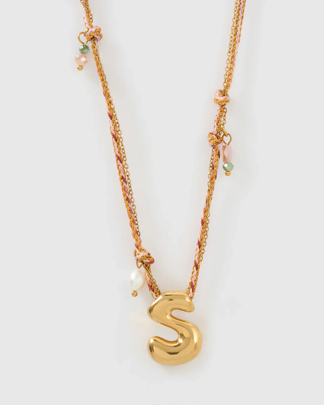 PRE ORDER Bubble Letter Necklace Blush - Image 23