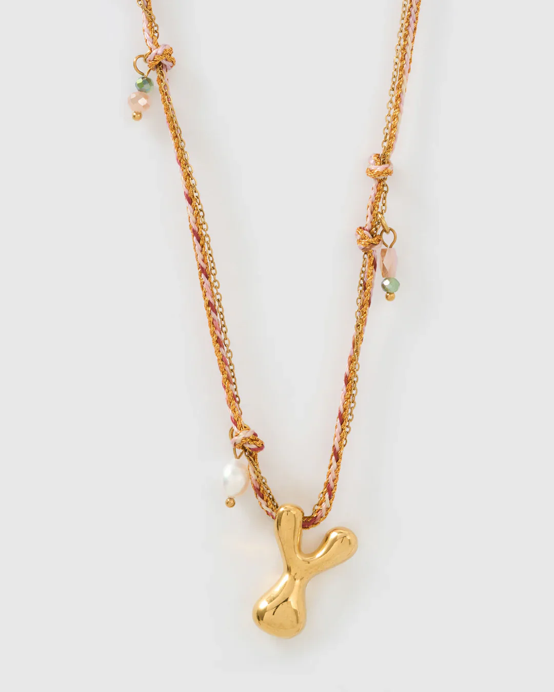 PRE ORDER Bubble Letter Necklace Blush - Image 29