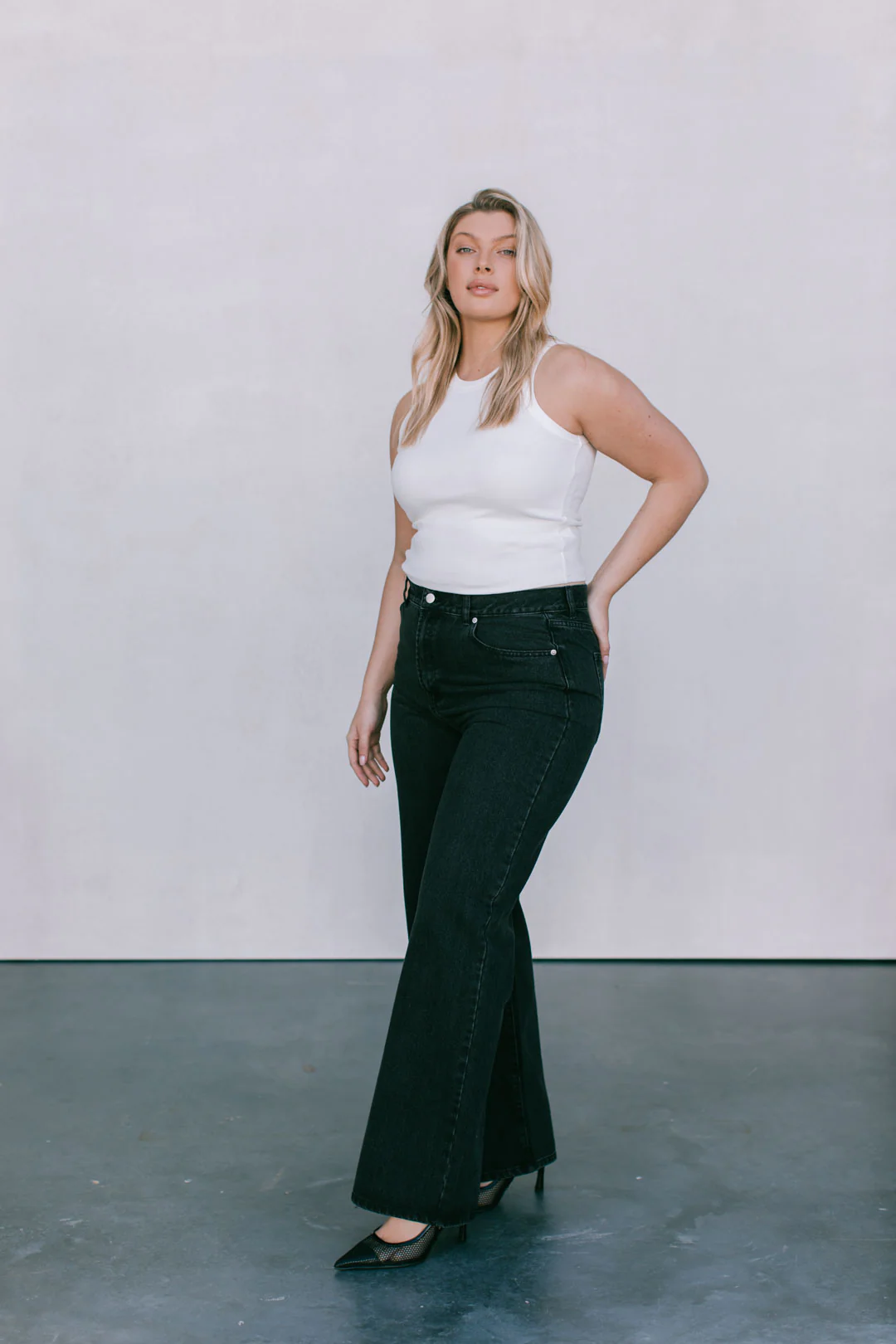 PRE ORDER Carissa Wide Leg Jeans Washed Black - Image 10