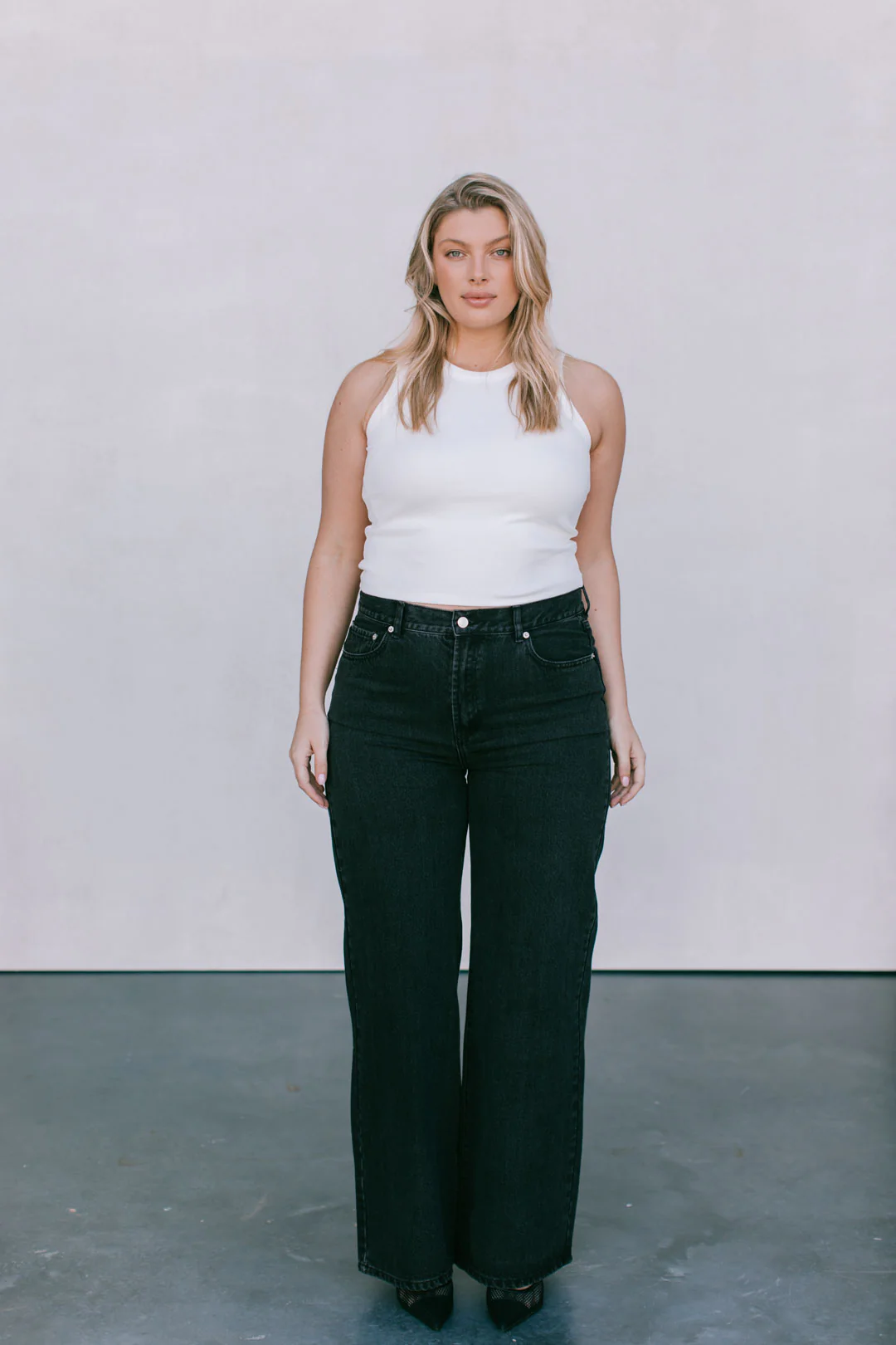 PRE ORDER Carissa Wide Leg Jeans Washed Black - Image 12