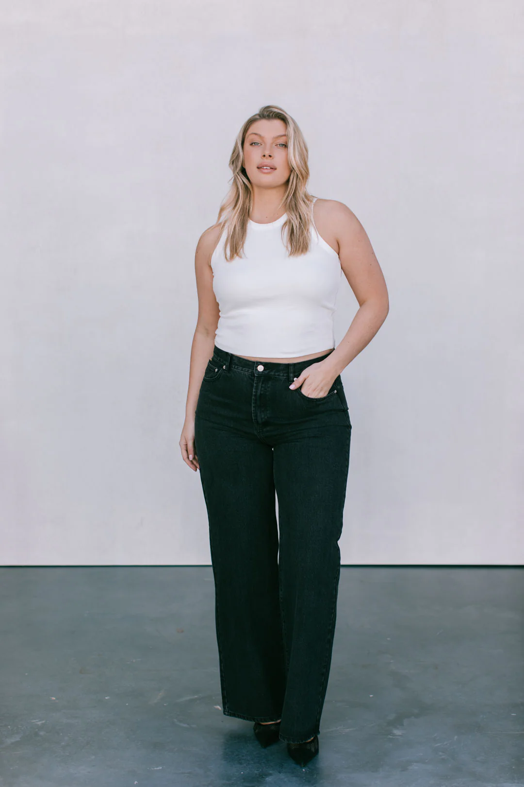 PRE ORDER Carissa Wide Leg Jeans Washed Black - Image 16