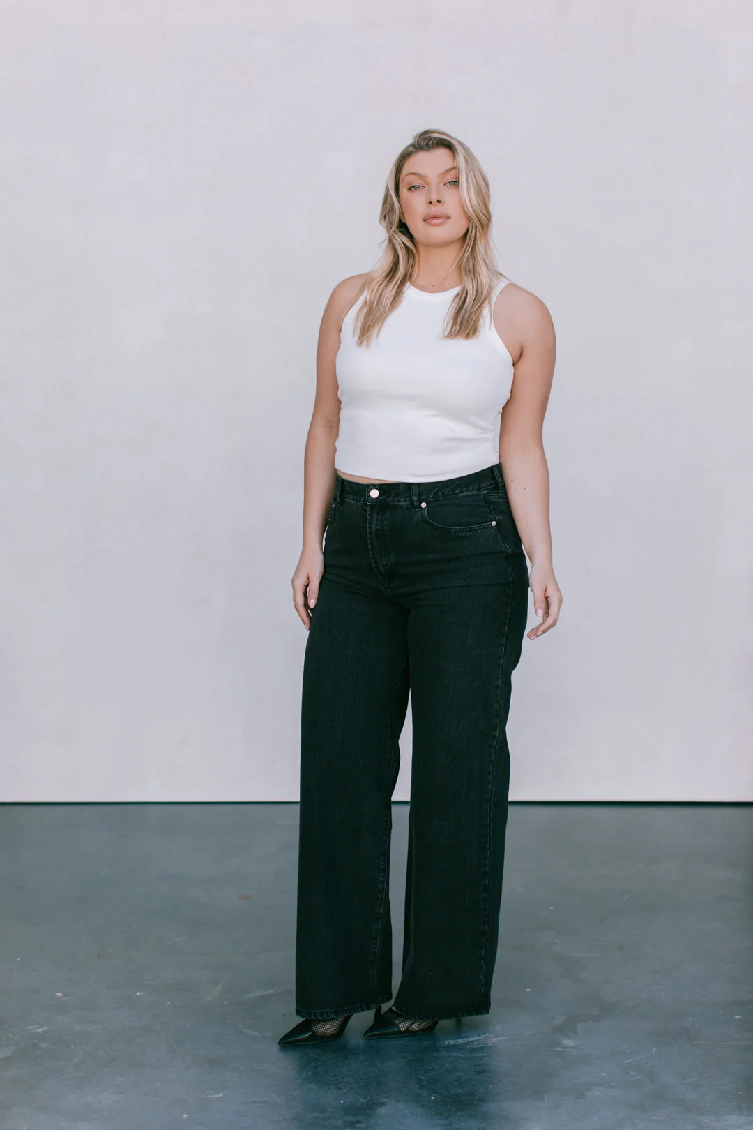 PRE ORDER Carissa Wide Leg Jeans Washed Black - Image 17