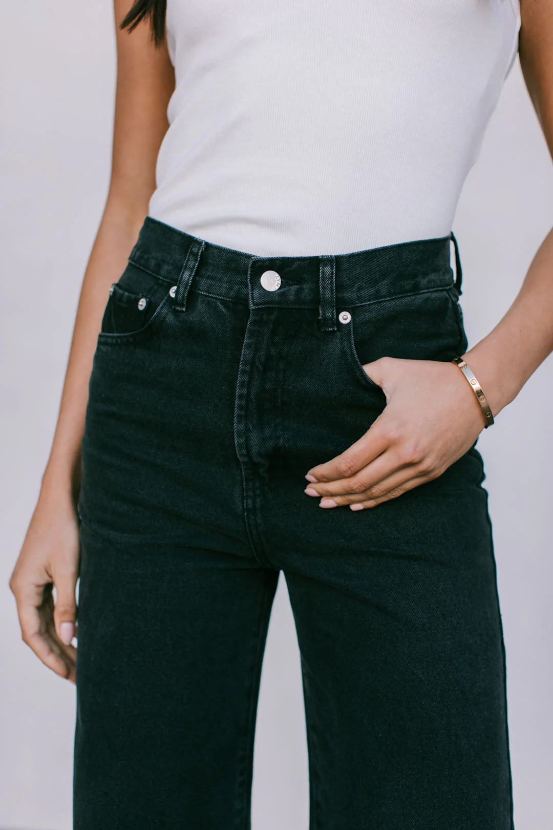 PRE ORDER Carissa Wide Leg Jeans Washed Black - Image 3