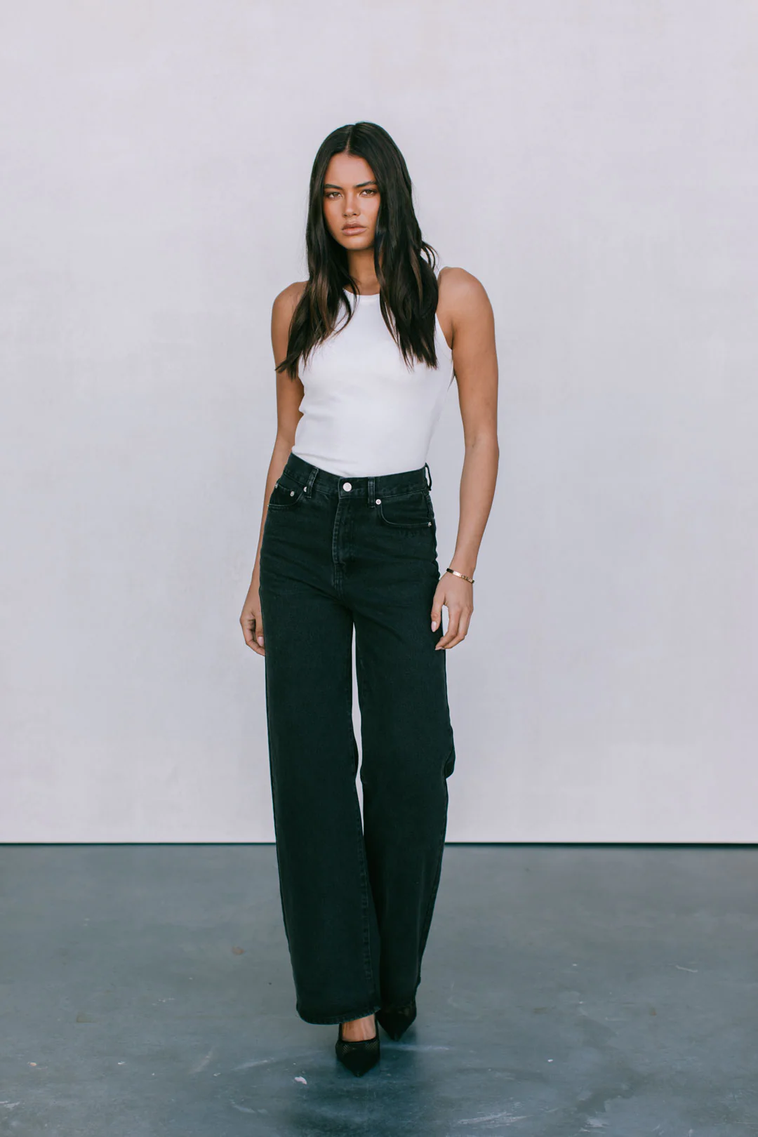 PRE ORDER Carissa Wide Leg Jeans Washed Black - Image 6