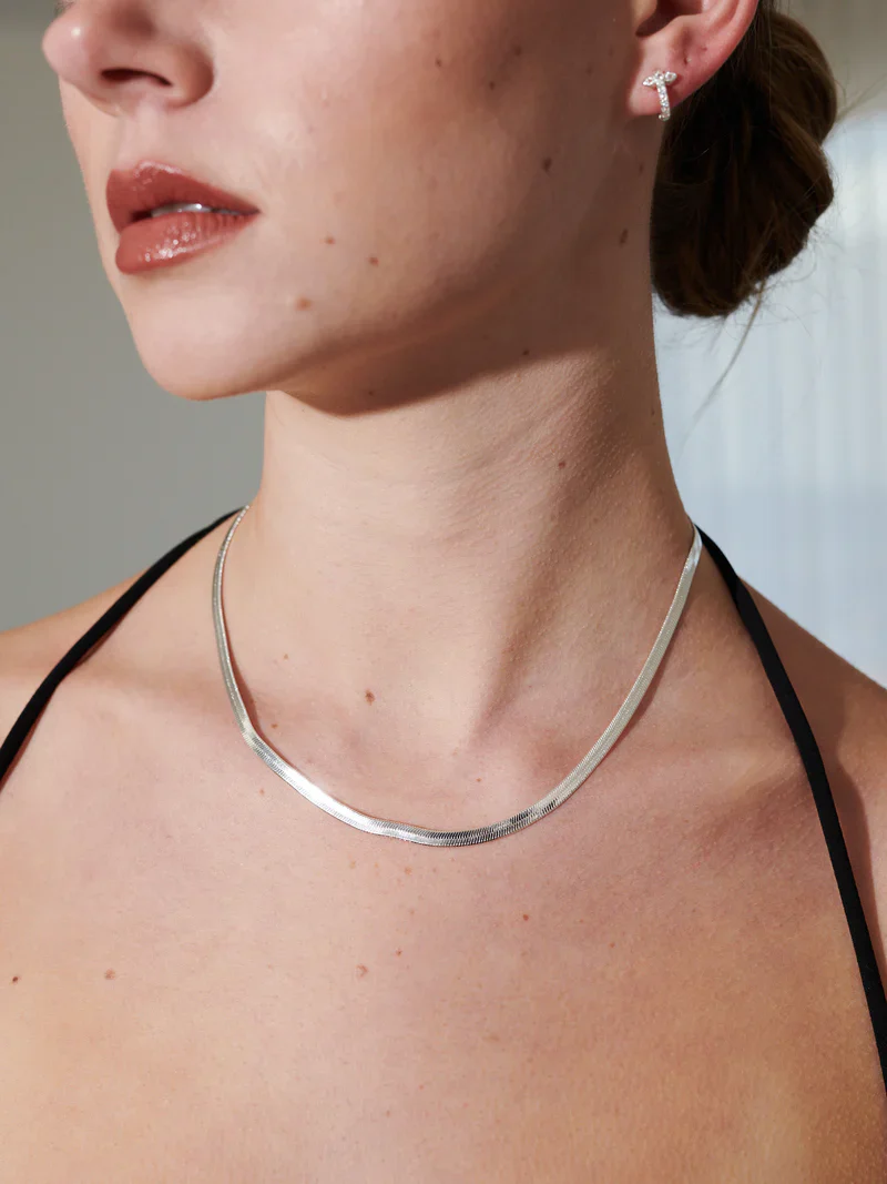 Cartar Snake Chain Necklace Silver - Image 4