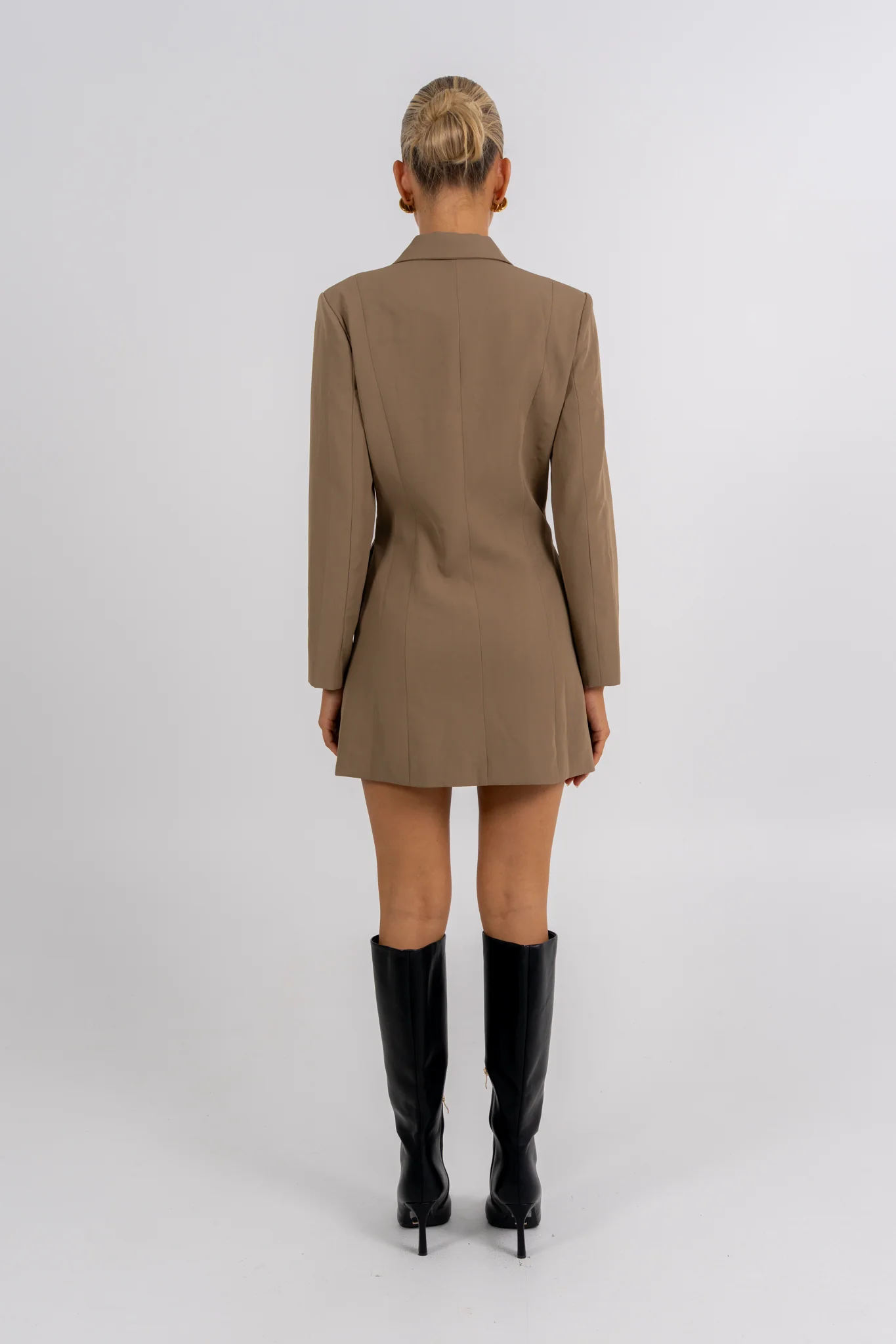 PRE ORDER Cassie Blazer Dress Mocha - Image 5