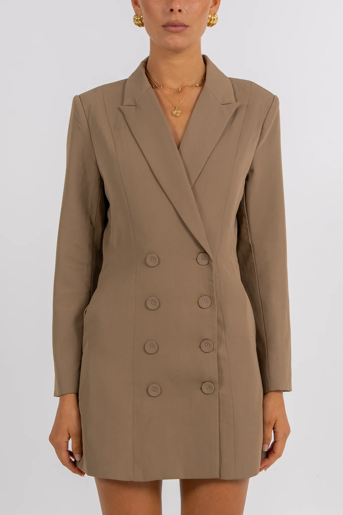 PRE ORDER Cassie Blazer Dress Mocha - Image 8