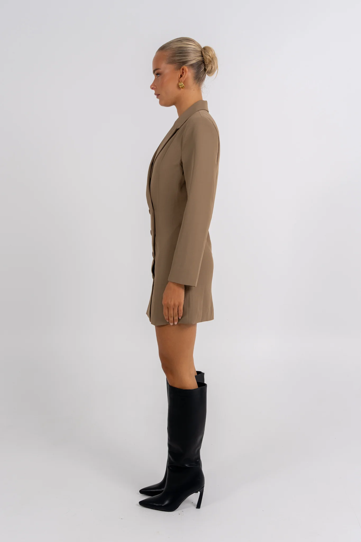 PRE ORDER Cassie Blazer Dress Mocha - Image 9