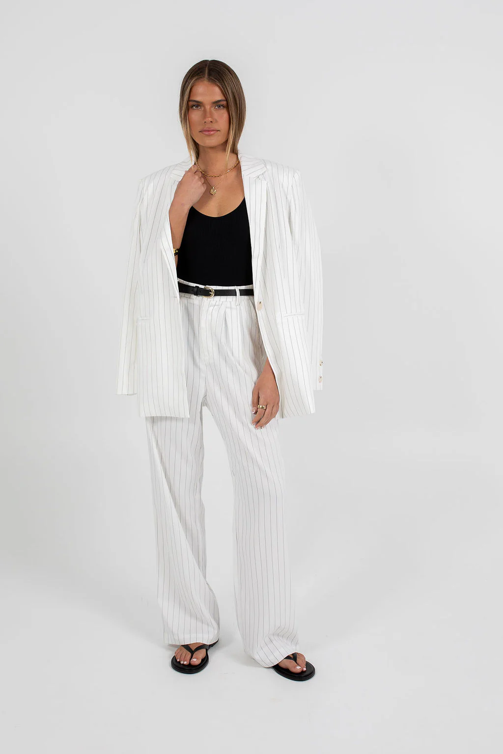 Cerlah Tailored Pants White Pinstripe - Image 13