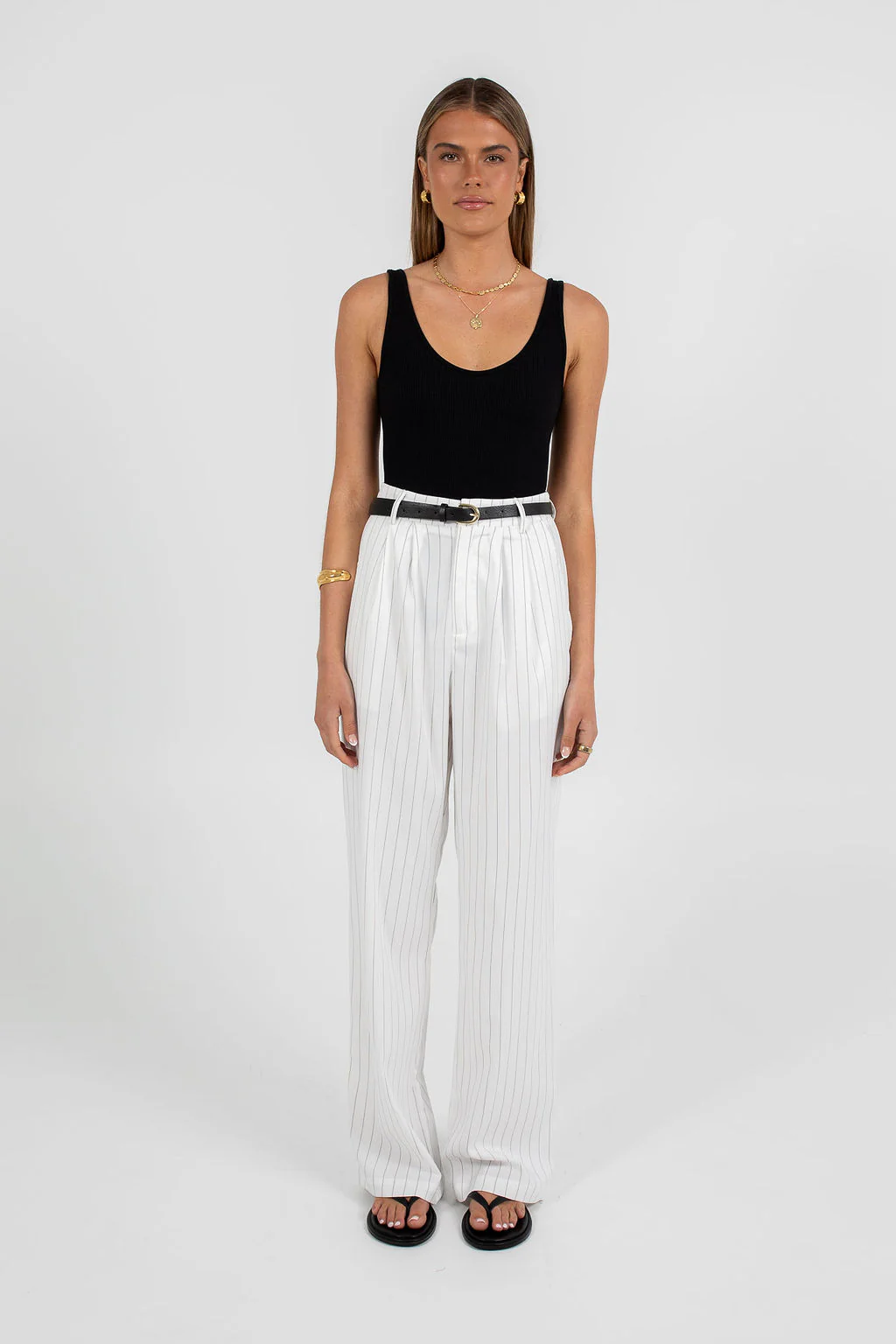 Cerlah Tailored Pants White Pinstripe - Image 3