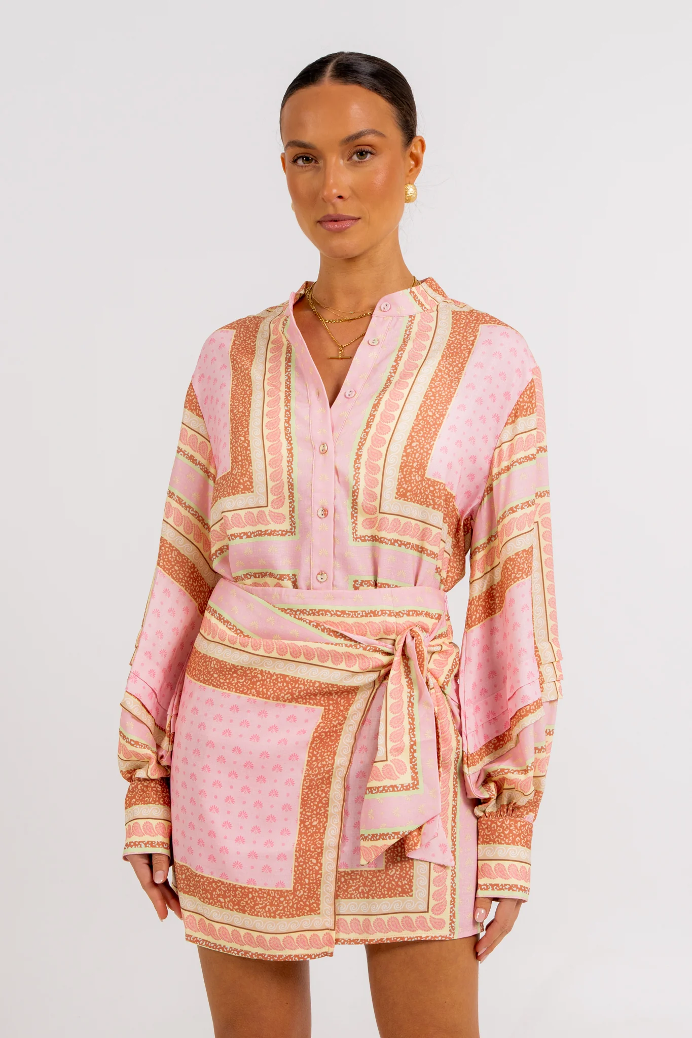 Chicago Billowed Shirt Pink Tile - Image 3
