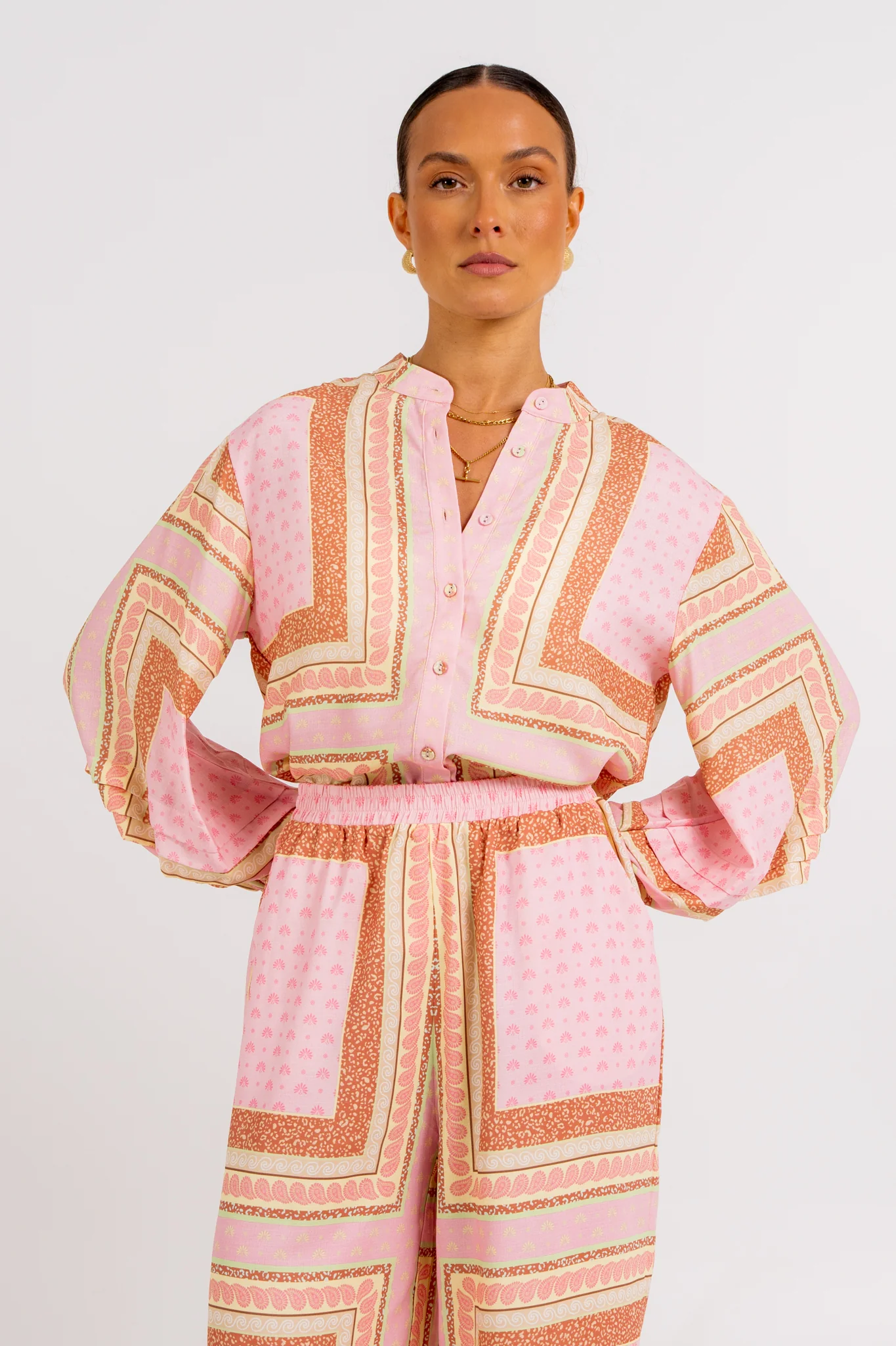 Chicago Billowed Shirt Pink Tile - Image 6