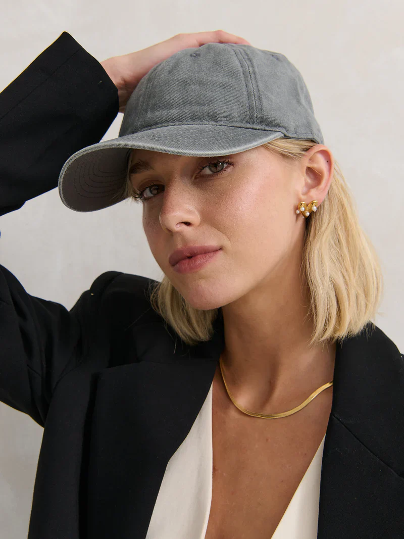 Christina Baseball Cap Washed Charcoal - Image 3