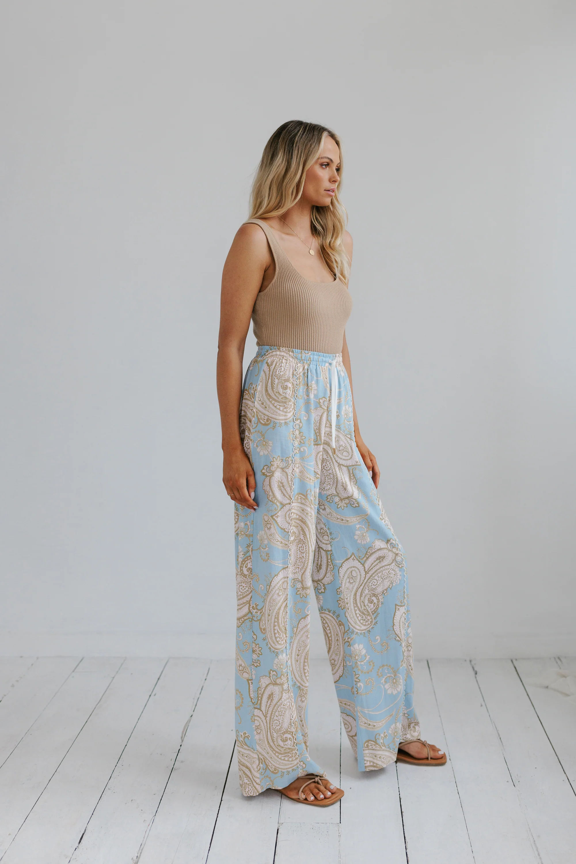 Citta Pants Sky Blue Paisley Print - Image 20