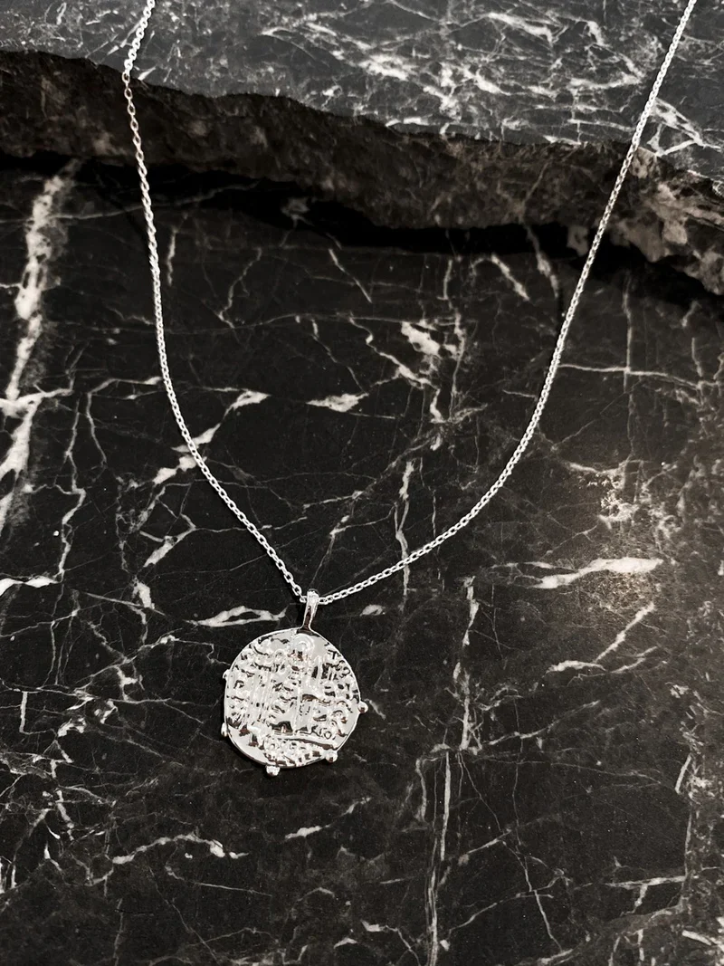 Coin Charm Necklace Silver - Image 5