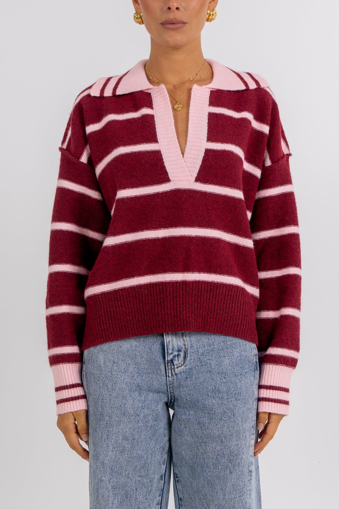Alex Jumper Burgundy - Image 2