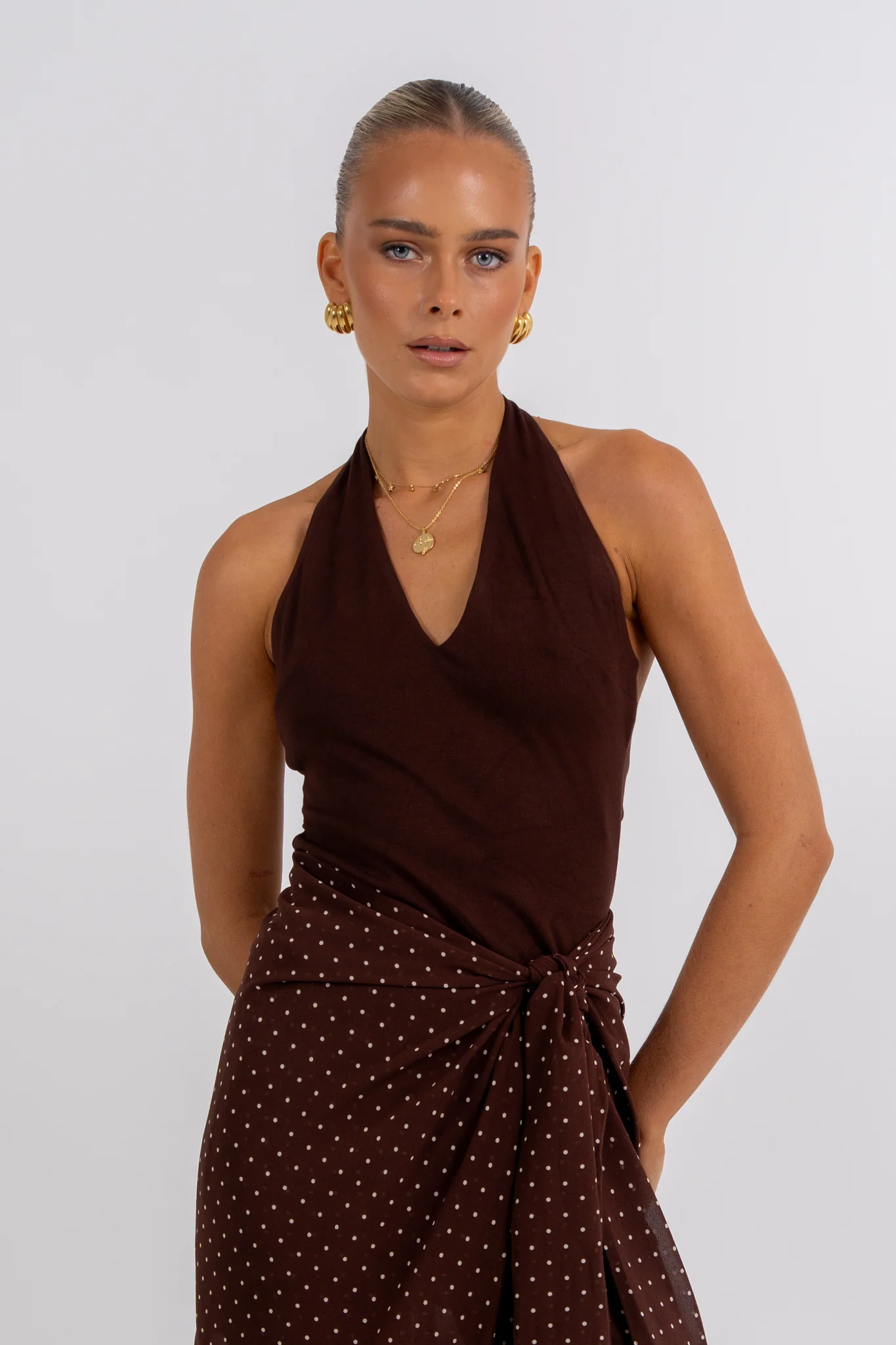 Deering Halter Dress Polka Dot - Image 9