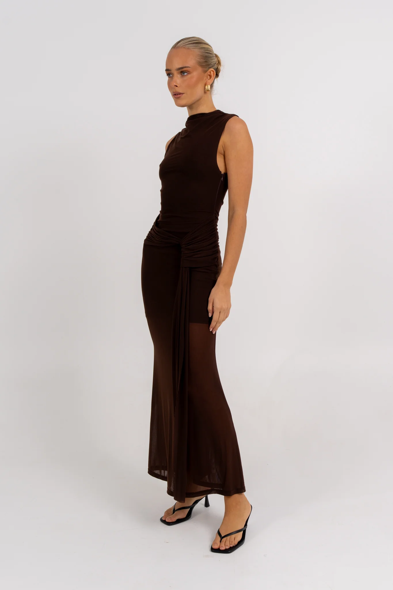 Dominic Maxi Dress Chocolate - Image 5