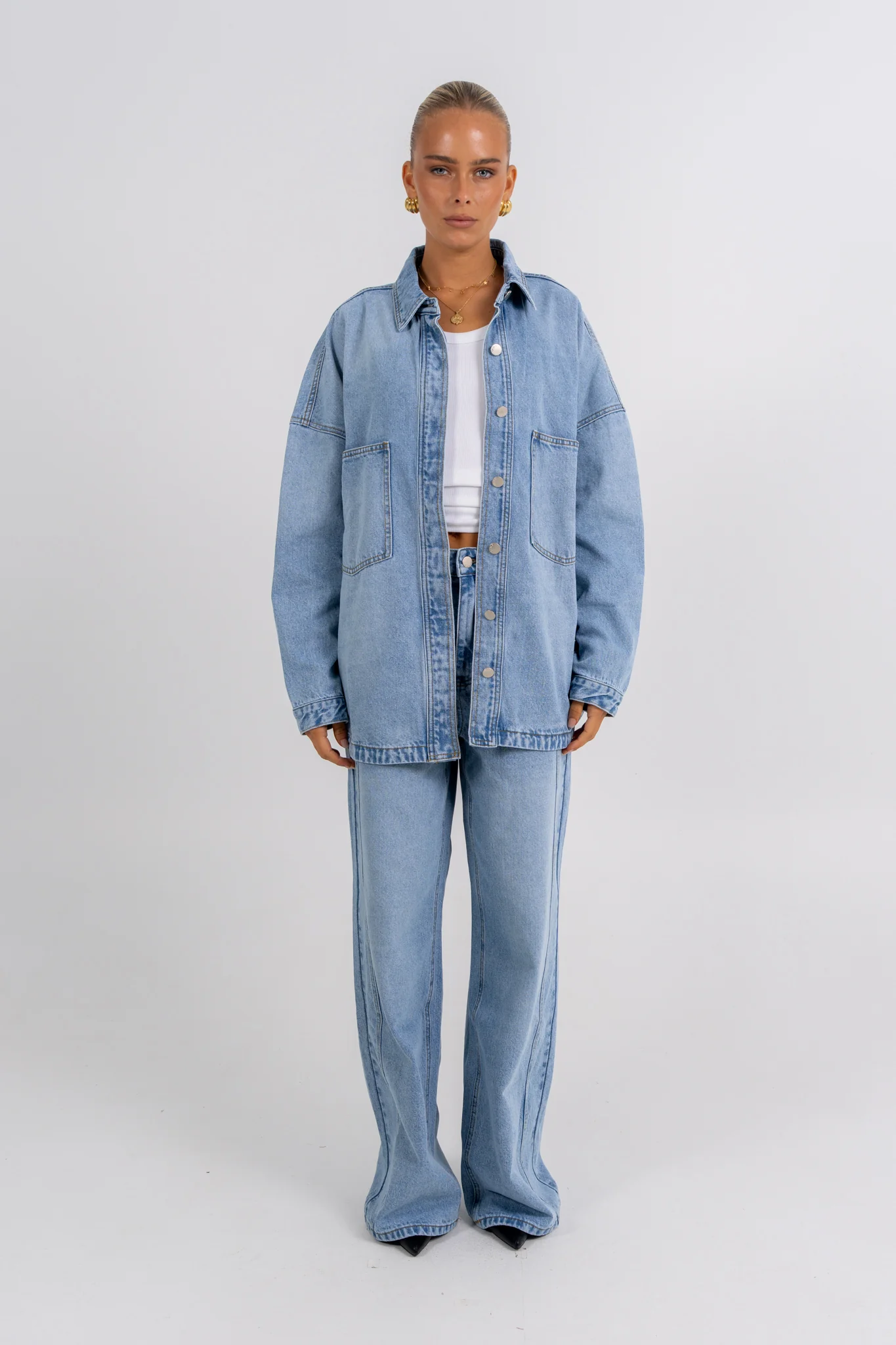 Ilou Denim Shirt Light Vintage - Image 20