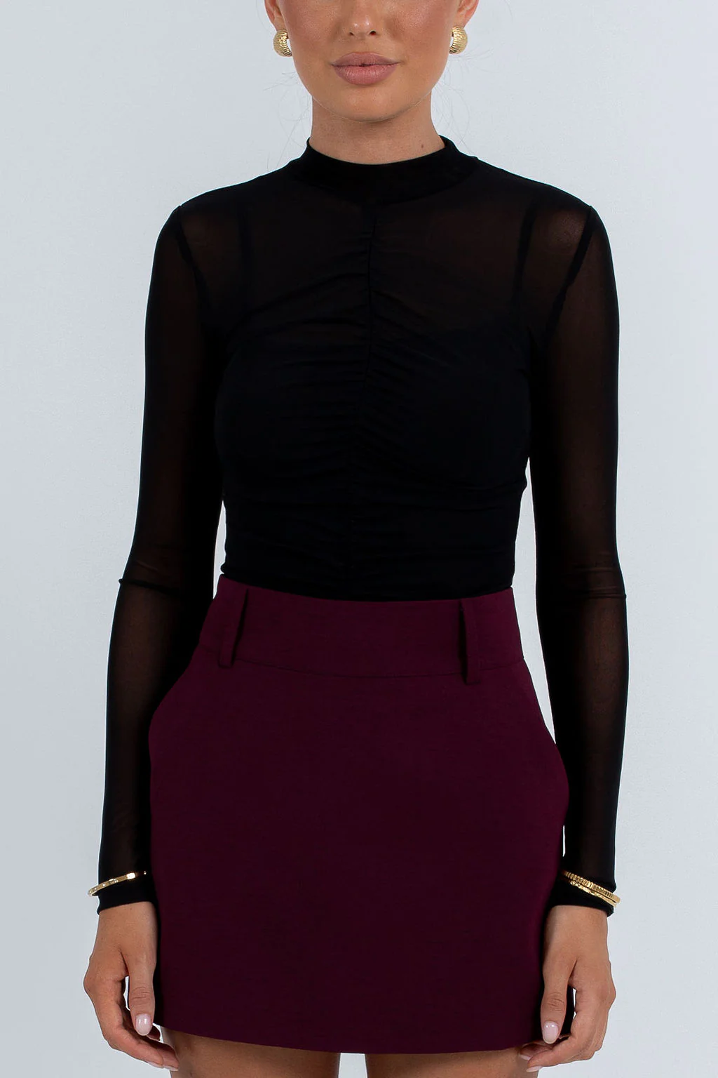 PRE ORDER Jolie Mini Skirt Burgundy - Image 3