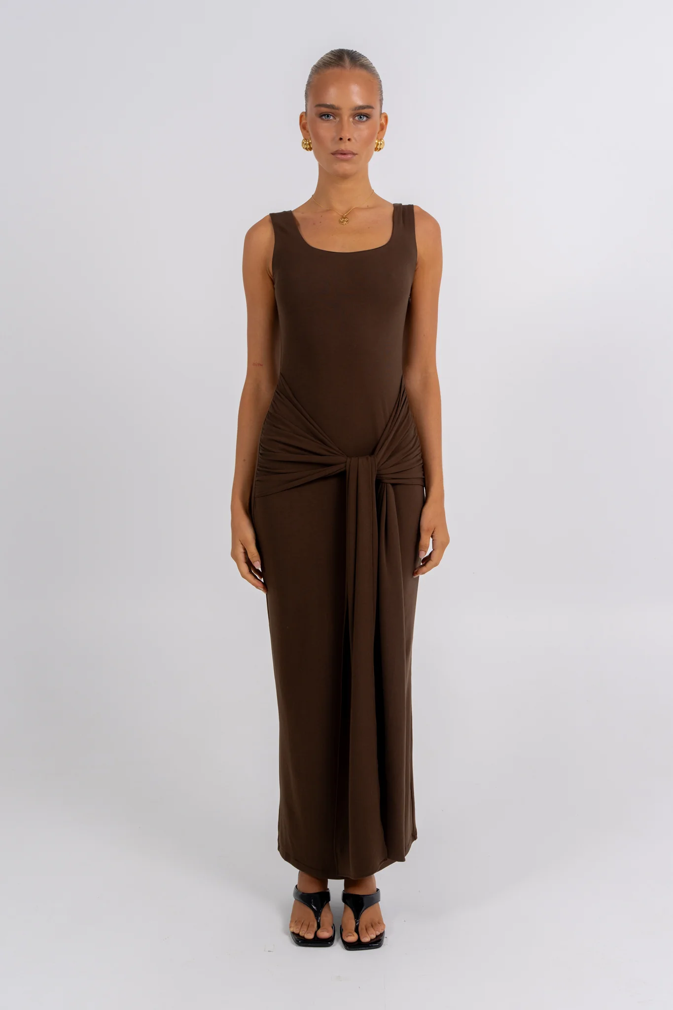 Juniper Maxi Dress Chocolate - Image 3