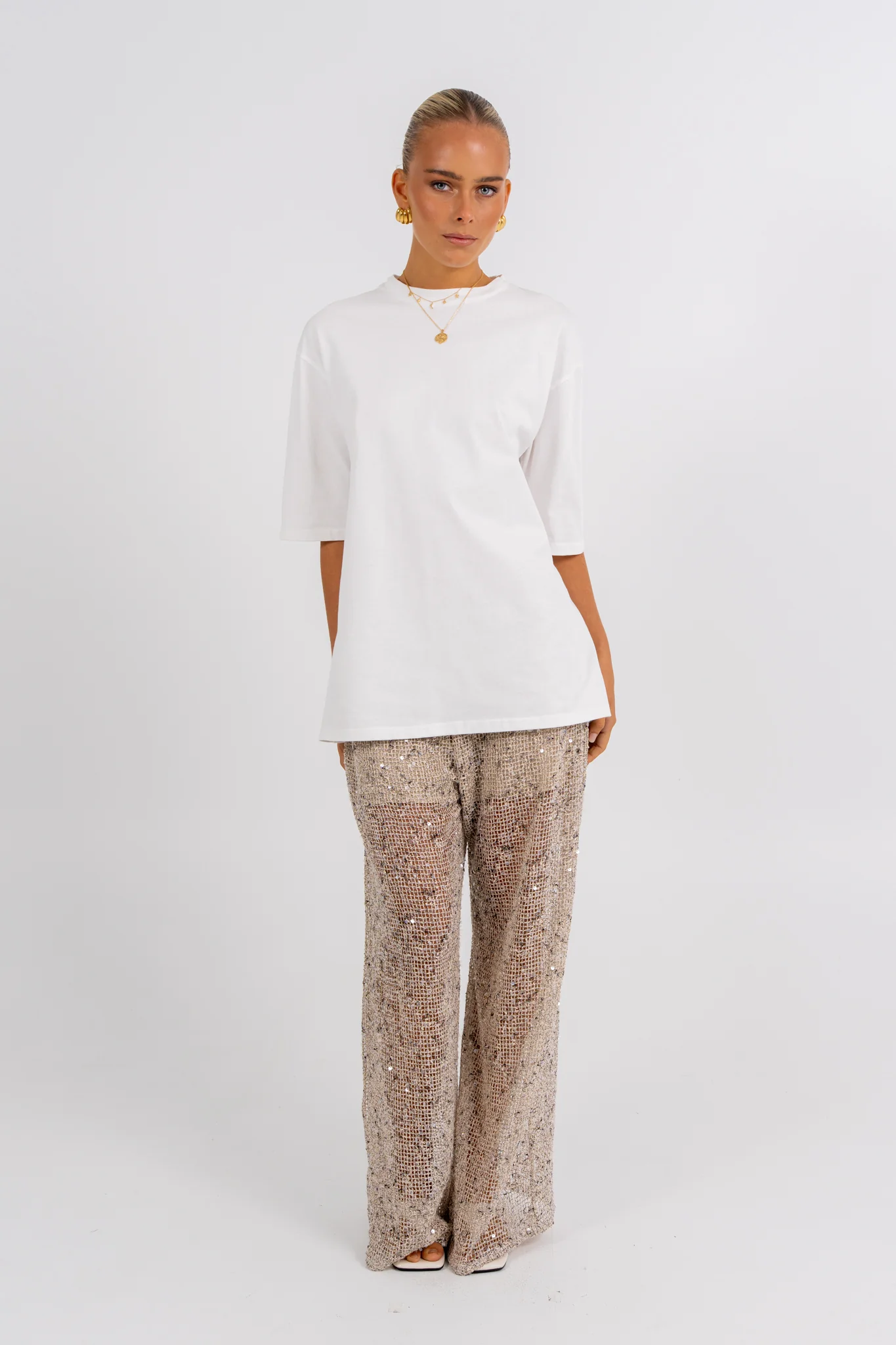 Juno Sequin Pant Beige - Image 7