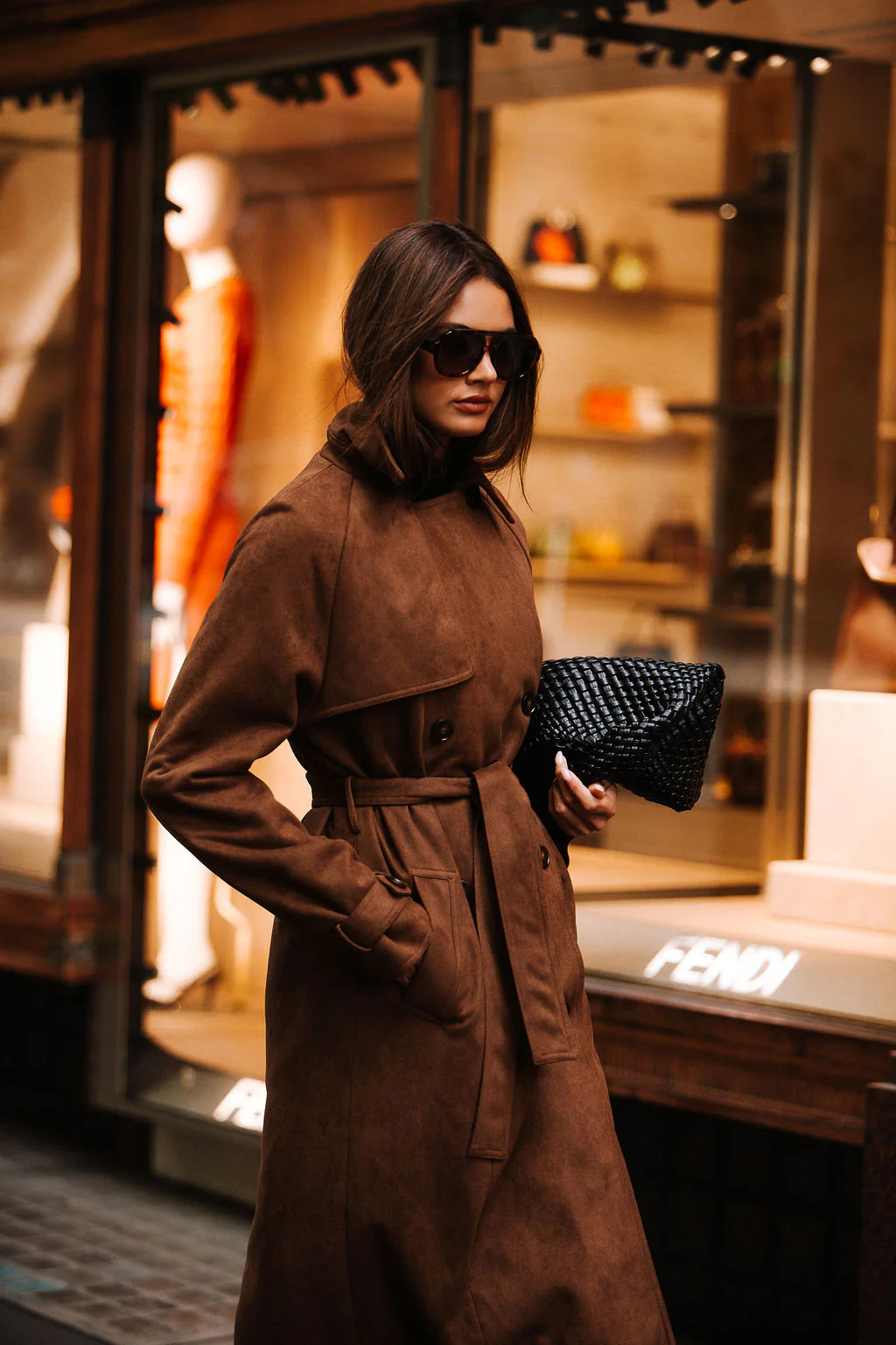 Qualia Trench Coat Chocolate - Image 4