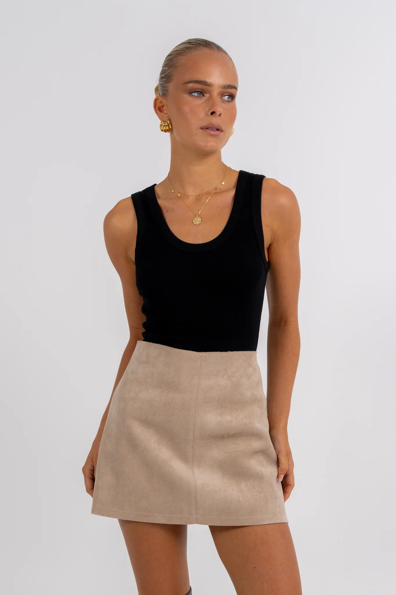 Reya Mini Skirt Stone - Image 9