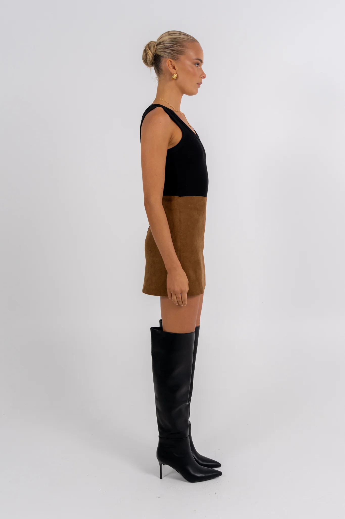 Reya Mini Skirt Tan Brown - Image 10
