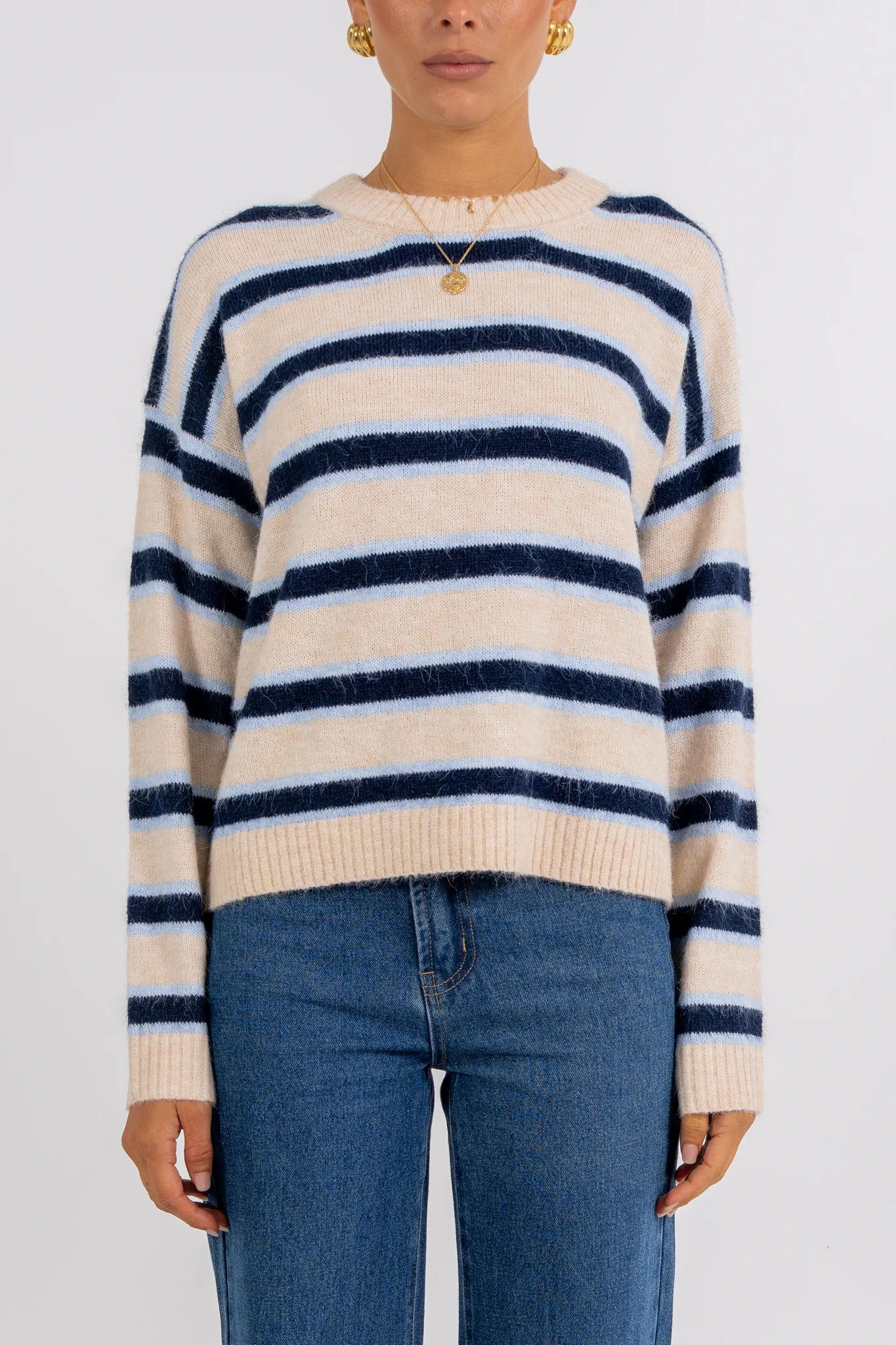 Ulyzer Knit Jumper Blue Stripe - Image 3