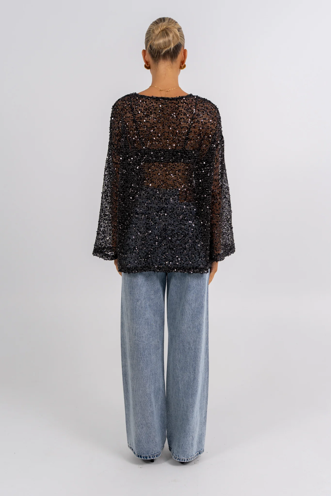 Uzma Sequin Top Black - Image 4