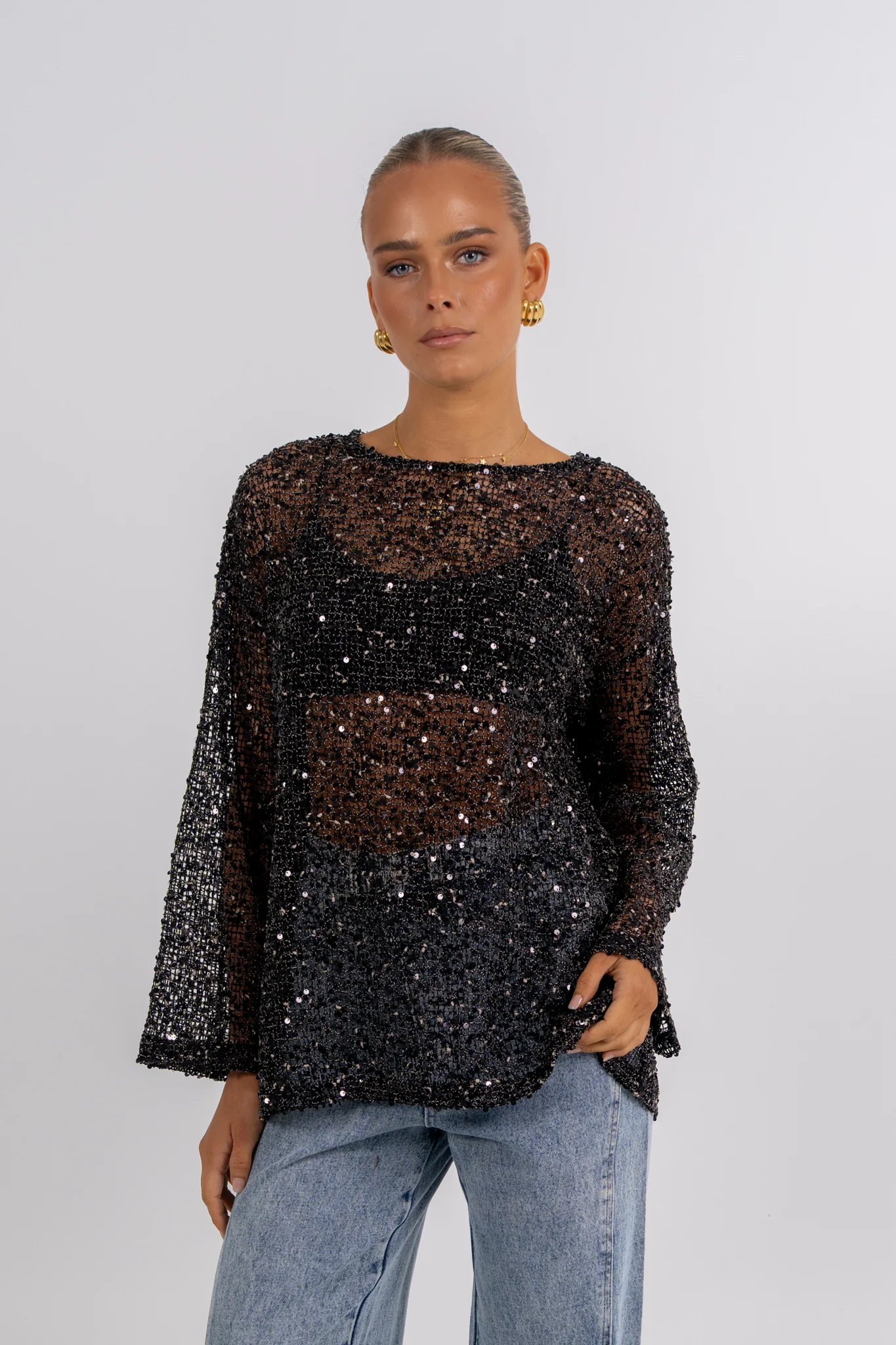 Uzma Sequin Top Black - Image 5