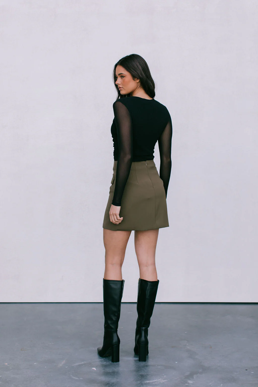 Dixie Mini Skirt Khaki - Image 9