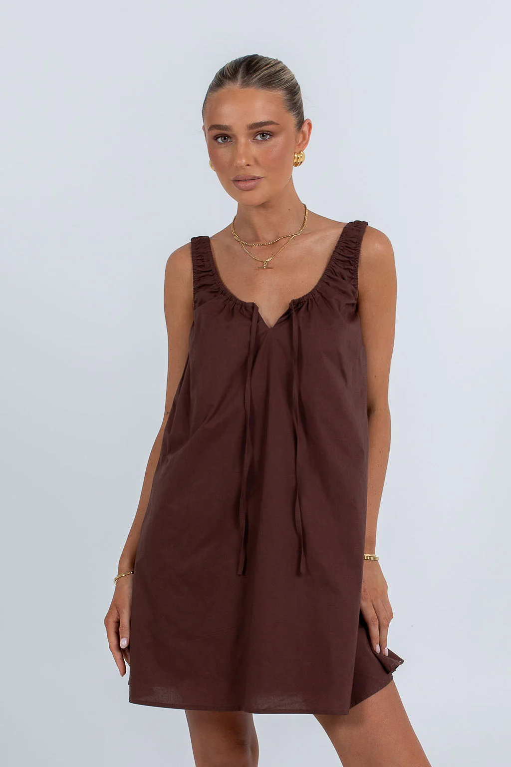 Drew Mini Dress Chocolate - Image 12