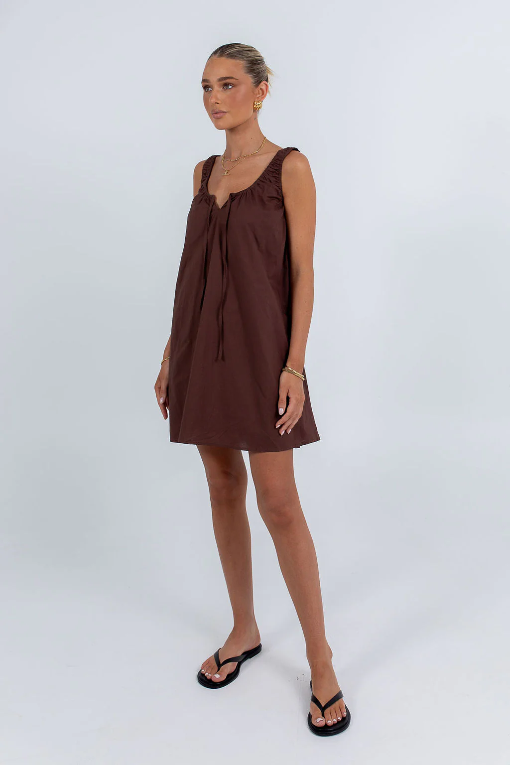 Drew Mini Dress Chocolate - Image 2