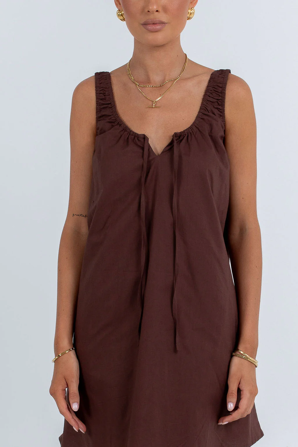 Drew Mini Dress Chocolate - Image 3
