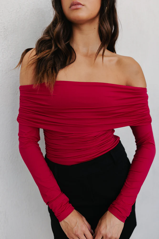 Ellen Top Cherry Red - Image 13