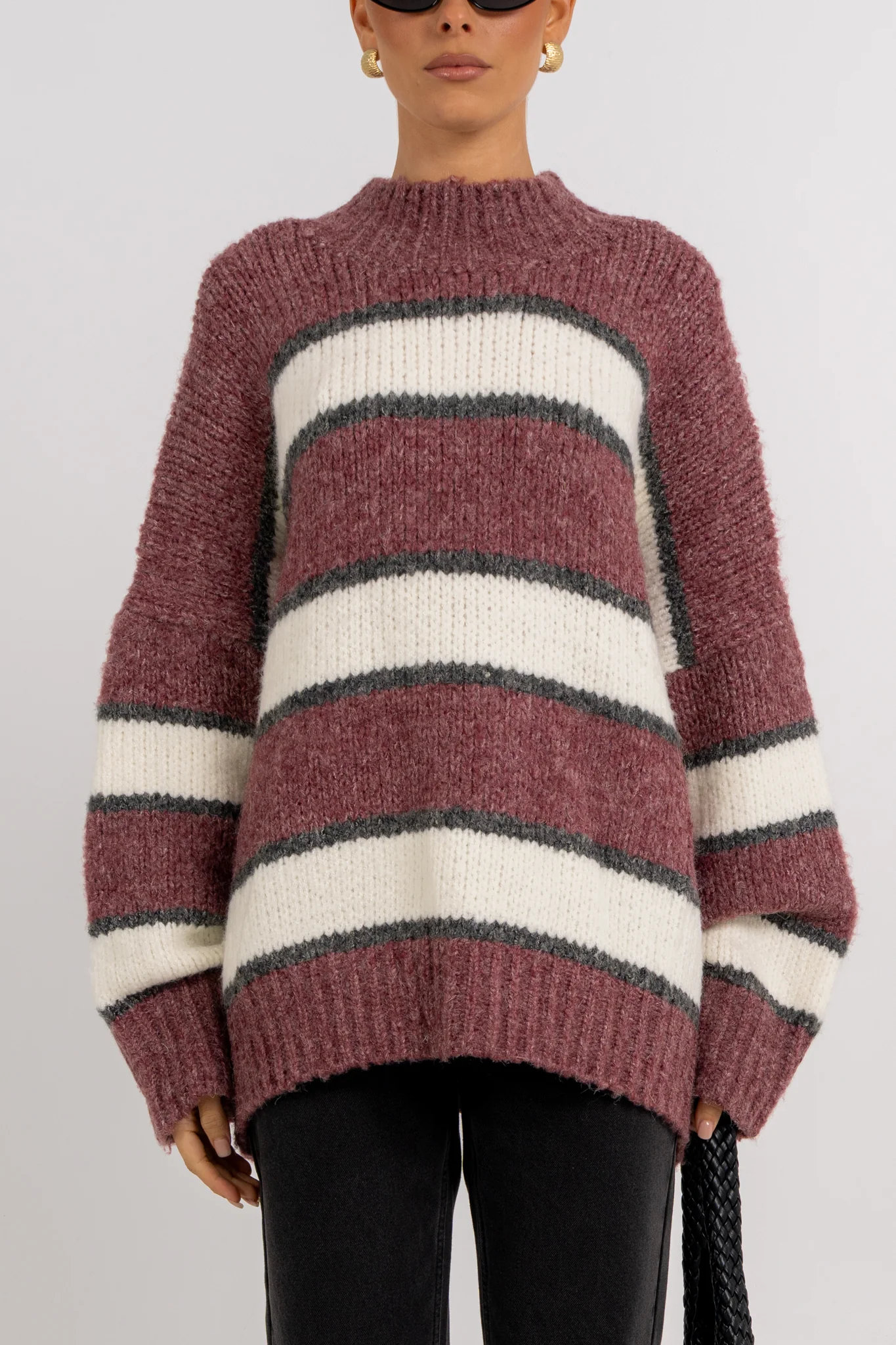 Ena Knit Jumper Burgundy - Image 3