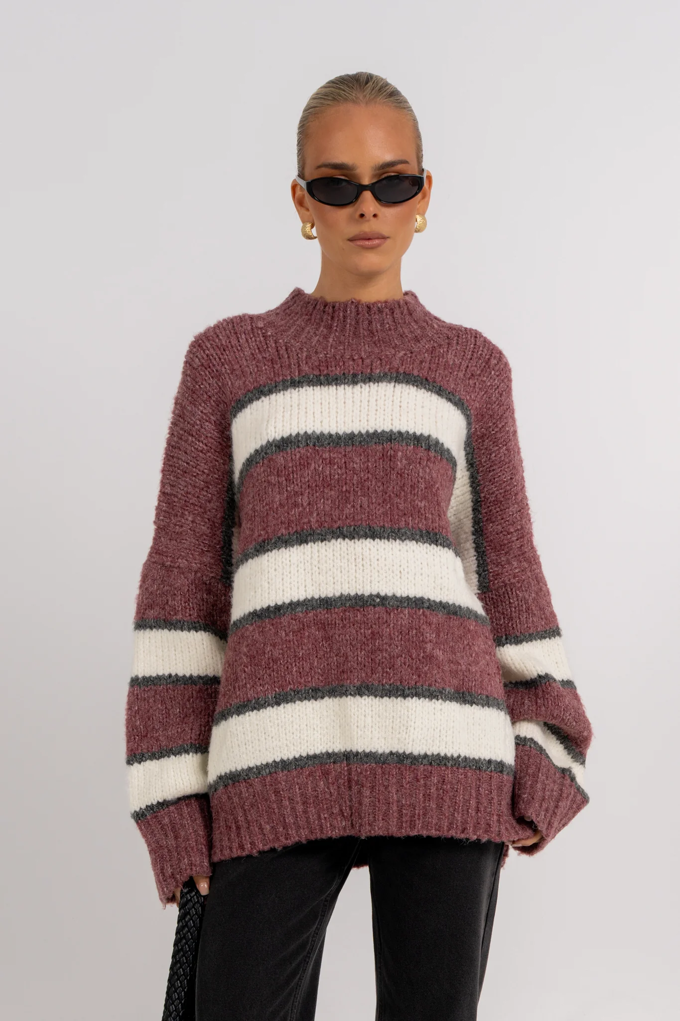 Ena Knit Jumper Burgundy - Image 6