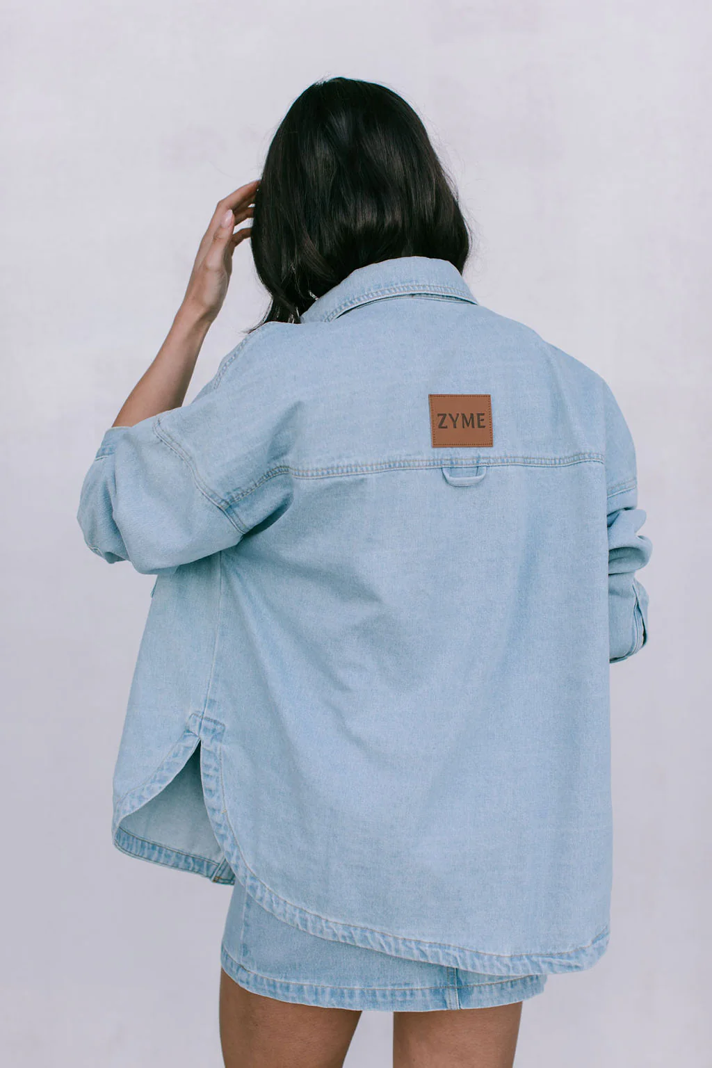 Erin Mini Denim Skirt Light Blue Wash - Image 14